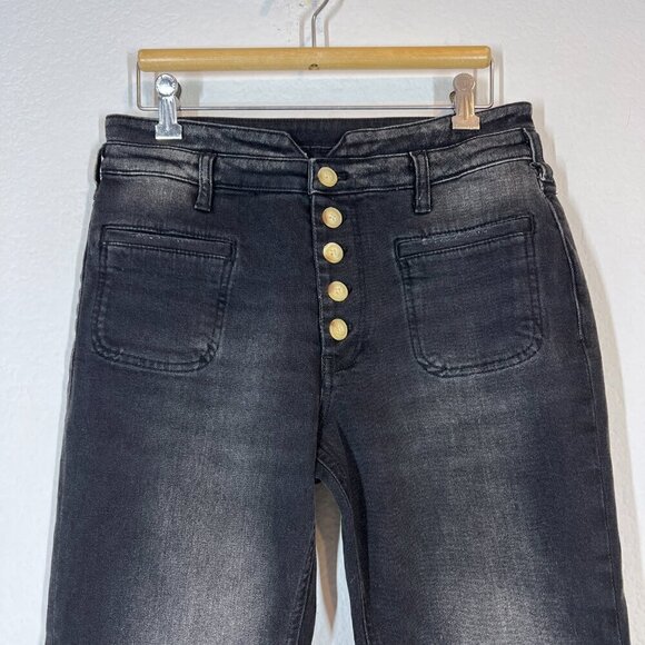 Anthropologie Pilcro Jeans Pants Black Denim Exposed Fly Slim 27 - Picture 4 of 11